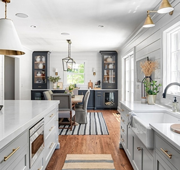 Custom Light Grey Kitchen Cabinets Design