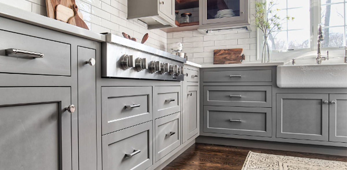Custom Light Gray Kitchen Cabinets Design, Light Gray Painted Kitchen ...