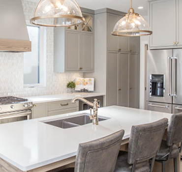 Custom Silver Grey Kitchen Cabinets Design